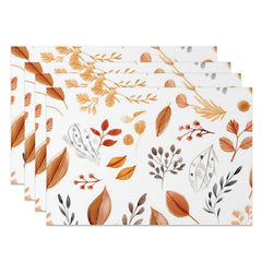 Lofaris Autumn Fallen Leaves Fine Art Set of 4 Placemats