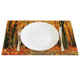 Lofaris Autumn Falling Leaves Set of 4 Placemats for Fall Thanksgiving and Seasonal Dining Table Decor