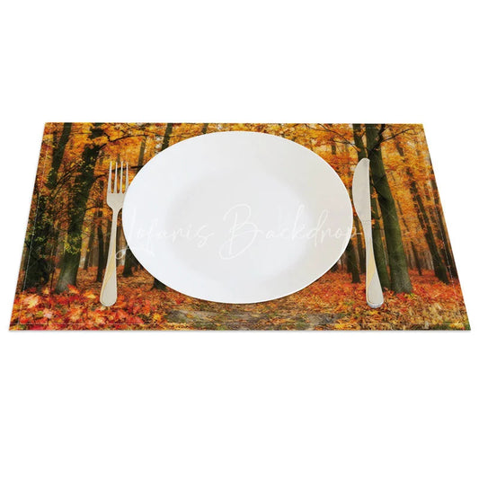 Lofaris Autumn Falling Leaves Set of 4 Placemats for Fall Thanksgiving and Seasonal Dining Table Decor