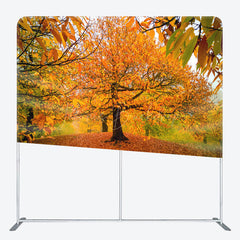 Lofaris Autumn Forest Tension Fabric Backdrop Orange and Yellow Fall Tree Scenery Thanksgiving or Wedding Photography