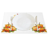 Lofaris Autumn Harvest Pumpkin and Sunflower Set of 4 Placemats for Fall Thanksgiving Kitchen Dining Decor