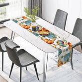 Lofaris Autumn Leaves and Pumpkins Table Runner Rustic Fall Harvest Decor Modern Farmhouse Thanksgiving Kitchen