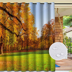 Lofaris Autumn Maple Forest Waterproof Outdoor Curtains For Porch