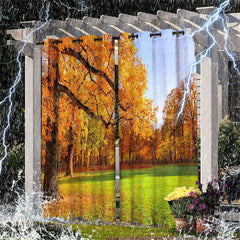 Lofaris Autumn Maple Forest Waterproof Outdoor Curtains For Porch