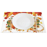 Lofaris Autumn Maple Leaf Pumpkin and Sunflower Set of 4 Placemats for Fall Harvest Thanksgiving Decor