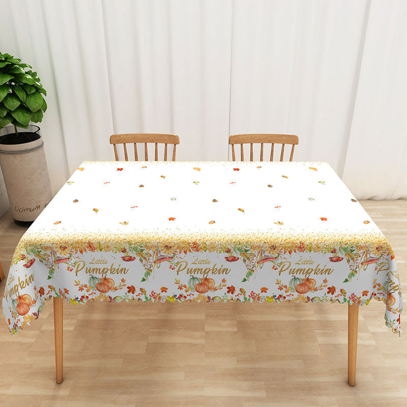 Lofaris Autumn Maple Leaves Rectangle Tablecloth in Red and Brown for Fall Season Thanksgiving Decor