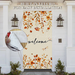 Lofaris Autumn Maple Leaves Welcome Thanksgiving Door Cover