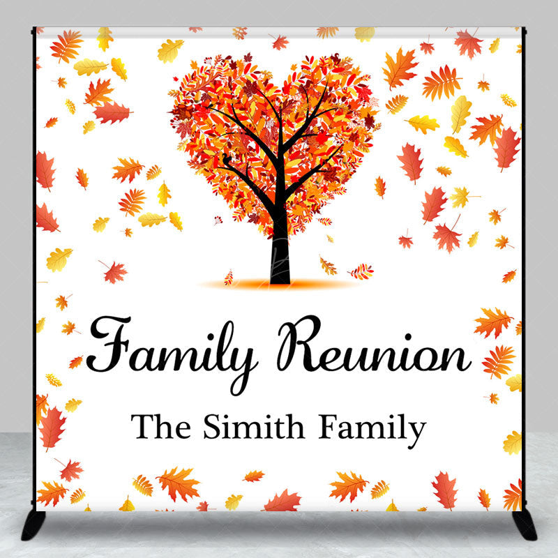 Lofaris Autumn Maple Tree Custom Name Family Reunion Backdrop