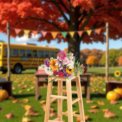 Lofaris Autumn Outdoors Welcome Back To School Photo Backdrop