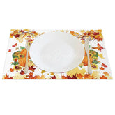 Lofaris Autumn Pumpkin Maple Leaf and Sunflower Set of 4 Placemats for Fall Harvest Thanksgiving