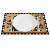 Lofaris Autumn Pumpkin Toys Wood Cartoon Set of 4 Placemats
