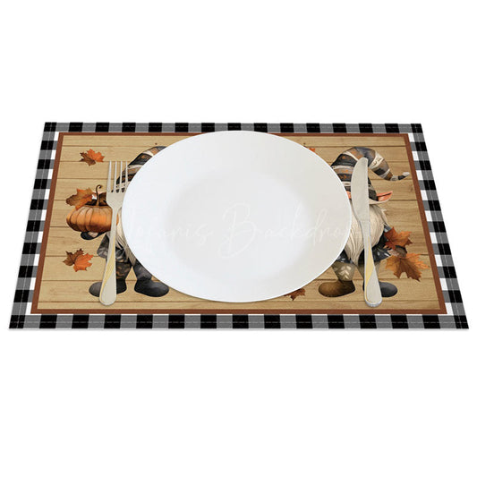 Lofaris Autumn Pumpkin Toys Wood Cartoon Set of 4 Placemats