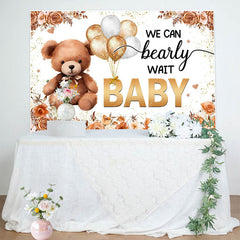 Lofaris Autumn Vibe Bearly Wait Teddy Baby Shower Backdrop