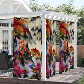Lofaris Autumn View Hill Waterproof Printed Outdoor Curtains