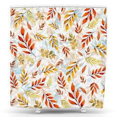Lofaris Autumn Watercolor Leaves Pattern Shower Curtain