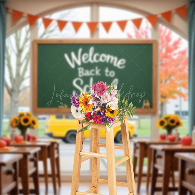 Lofaris Autumn Welcome Back To School Classroom Photo Backdrop