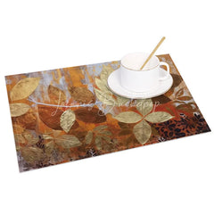 Lofaris Autumn Withered Leaves Pattern Set of 4 Placemats for Rustic Fall and Thanksgiving Dining Table Decor