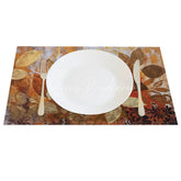 Lofaris Autumn Withered Leaves Pattern Set of 4 Placemats for Rustic Fall and Thanksgiving Dining Table Decor