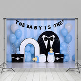 Lofaris Baby Blue Balloon Tuxedo Boss Cake Smash Backdrop