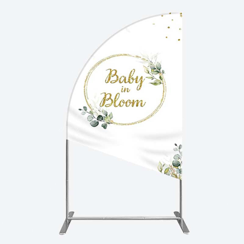 Lofaris Baby In Bloom Greenery Shower Half Moon Arch Backdrop