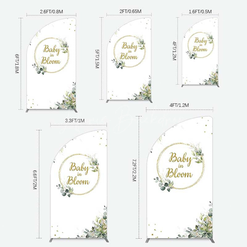 Lofaris Baby In Bloom Greenery Shower Half Moon Arch Backdrop