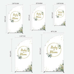 Lofaris Baby In Bloom Greenery Shower Half Moon Arch Backdrop