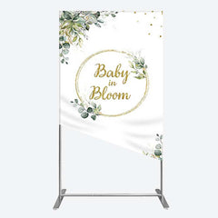 Lofaris Baby In Bloom Greenery Shower Rectangle Backdrop