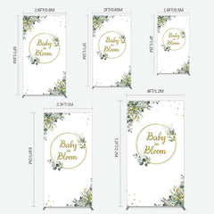 Lofaris Baby In Bloom Greenery Shower Rectangle Backdrop