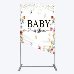Lofaris Baby In Bloom Rectangle Backdrop Wildflower Butterfly Party Decoration Spring Garden Floral Background