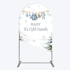 Lofaris Baby It¡¯s Cold Outside Arch Backdrop Winter Wonderland Shower and Snow Pine Forest Party Decoration