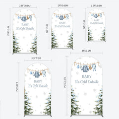 Lofaris Baby It¡¯s Cold Outside Arch Backdrop Winter Wonderland Shower and Snow Pine Forest Party Decoration