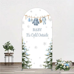 Lofaris Baby It¡¯s Cold Outside Arch Backdrop Winter Wonderland Shower and Snow Pine Forest Party Decoration