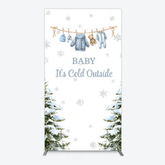 Lofaris Baby It¡¯s Cold Outside Rectangle Backdrop Winter Wonderland Shower and Snow Pine Forest Party Decoration