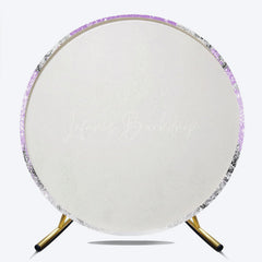Lofaris Baby It’s Cold Outside Round Backdrop Lavender Winter Wonderland Purple Snowflake Girl Shower Decor