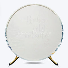 Lofaris Baby It’s Cold Outside Round Backdrop Winter Wonderland Snowman Snowy Pine Trees Shower Decor