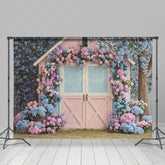 Lofaris Baby Pink Blue Wood Barn Elegant Wedding Backdrop