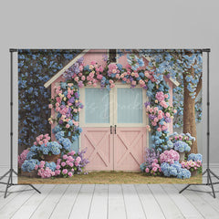 Lofaris Baby Pink Blue Wood Barn Elegant Wedding Backdrop