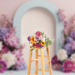 Lofaris Baby Pink Floral Arch Fine Arts Wedding Backdrop