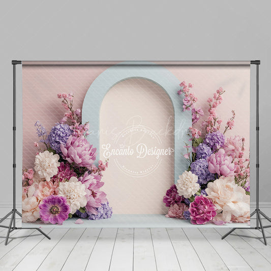 Lofaris Baby Pink Floral Arch Fine Arts Wedding Backdrop