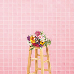 Lofaris Baby Pink Mosaic Tile Sweet Summer Vibe Backdrop