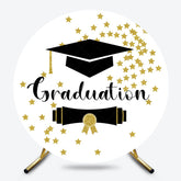 Lofaris Bachelors Hat Scroll Circle Star Graduation Backdrop