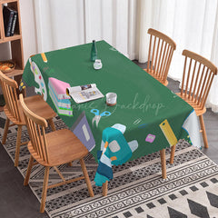Lofaris Back To School Green Blackboard Rectangle Tablecloth