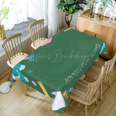 Lofaris Back To School Green Blackboard Rectangle Tablecloth