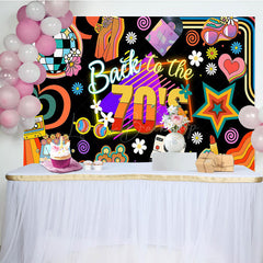 Lofaris Back To The 70s Black Disco Musical Birthday Backdrop