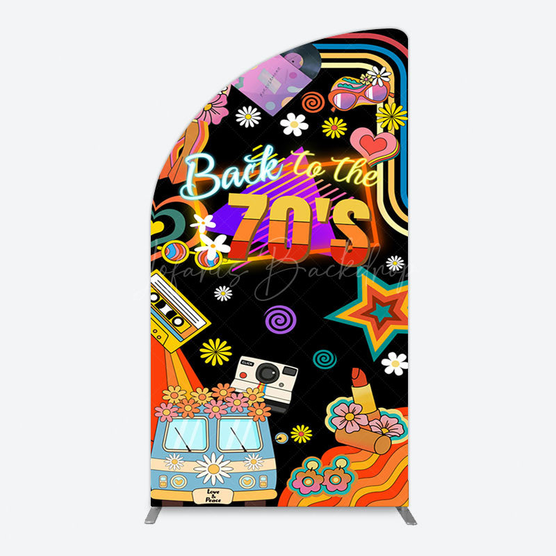 Lofaris Back To The 70s Black Musical Birthday Arch Backdrop