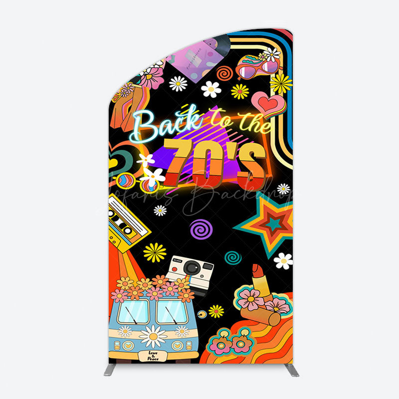 Lofaris Back To The 70s Black Musical Birthday Arch Backdrop
