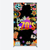 Lofaris Back to the 70s Groovy Birthday Rectangle Backdrop Retro Neon with Disco Ball Hippie Themed Party Decor