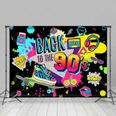 Lofaris Back to the 90s Party Backdrop Banner Retro 1990s Hip Hop and Pop Culture Decor Throwback Themed Photo Prop