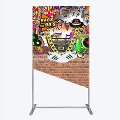 Lofaris Back To The 90s Rectangle Backdrop Hip Hop Graffiti Party Decoration Retro Brick Wall Background