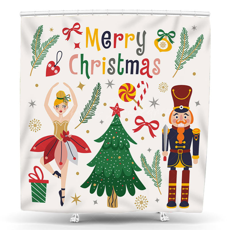 Lofaris Ballet Girl Nutcracker Merry Christmas Shower Curtain